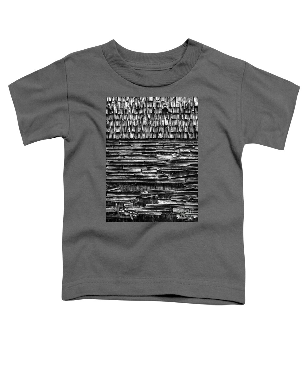 Barn Toddler T-Shirt featuring the photograph Ghosts of Farming's Past 4 - BW by James Aiken