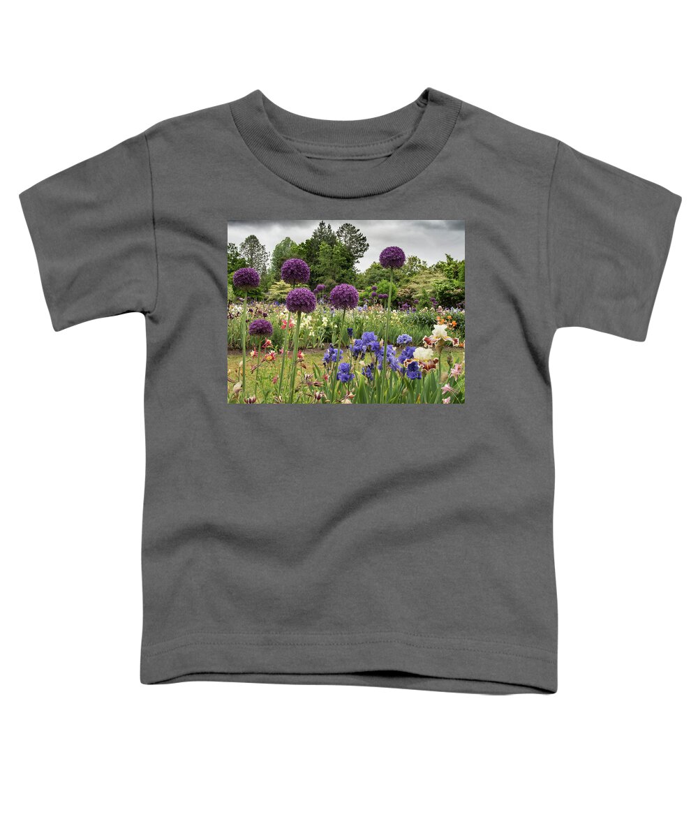 Jean Noren Toddler T-Shirt featuring the photograph Giant Allium Guards by Jean Noren