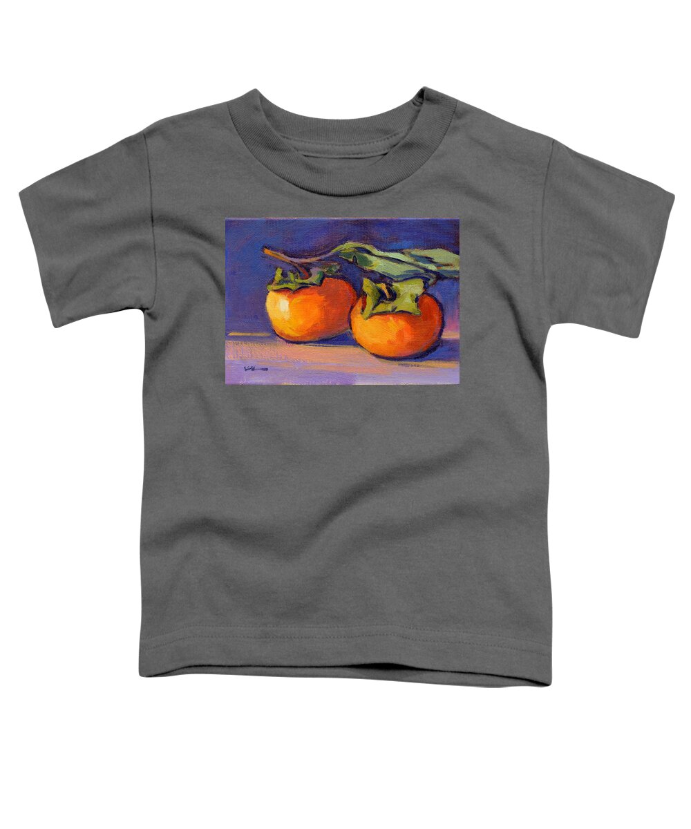 Persimmon Toddler T-Shirt featuring the painting Gift of Fall 2 by Konnie Kim
