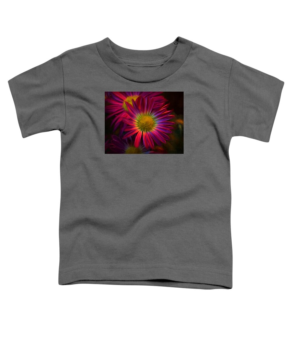 Flower Toddler T-Shirt featuring the digital art Glowing eye of flower by Lilia S