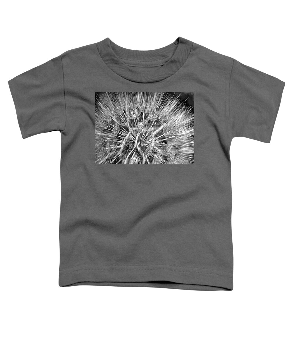 Weed Toddler T-Shirt featuring the photograph Goat's Beard - The Inner Weed 3 - Paint bw by Steve Harrington