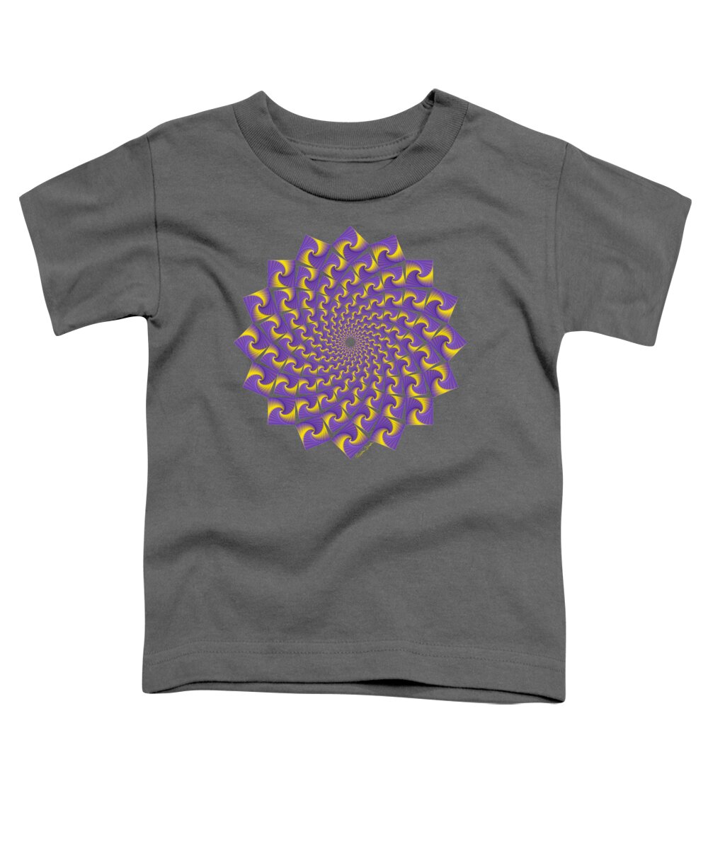 Sales Toddler T-Shirt featuring the digital art Gold and Purple Circle of Diamonds by Heather Schaefer