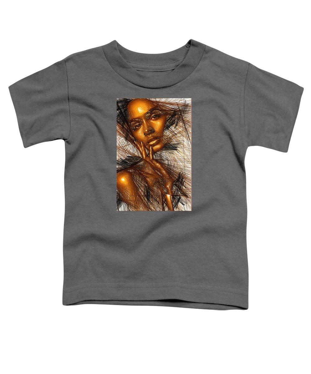 Rafael Salazar Toddler T-Shirt featuring the digital art Gold Fingers by Rafael Salazar