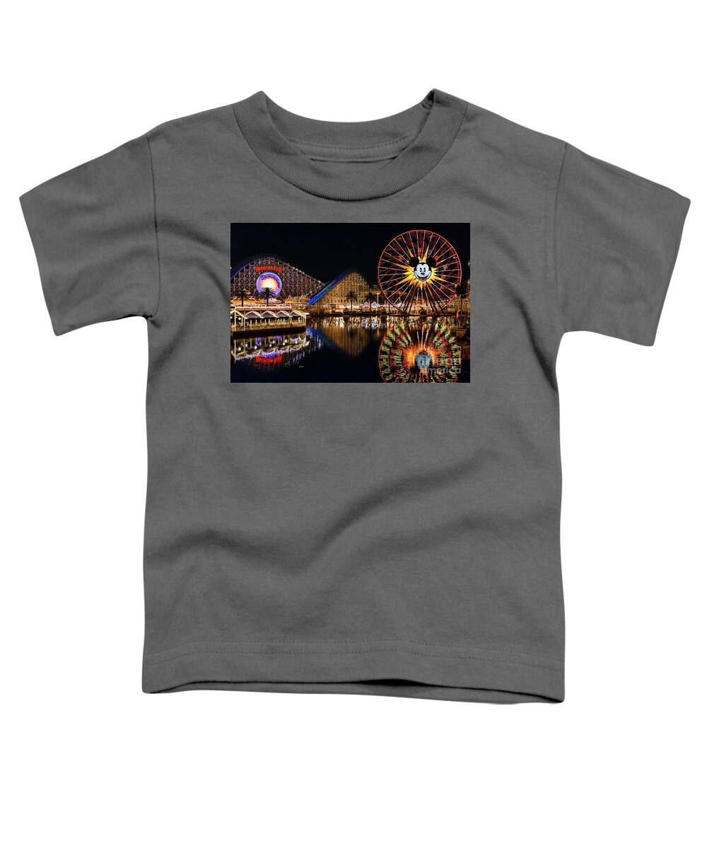 Goodbye Toddler T-Shirt featuring the photograph Goodbye, Paradise Pier by Eddie Yerkish