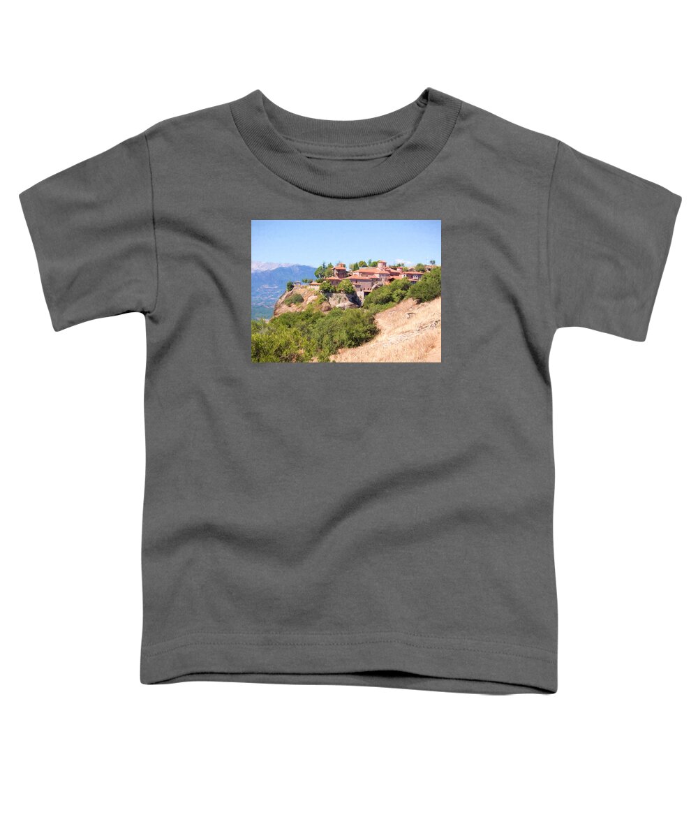 Greece Toddler T-Shirt featuring the digital art Grand Meteora 2 by Roy Pedersen