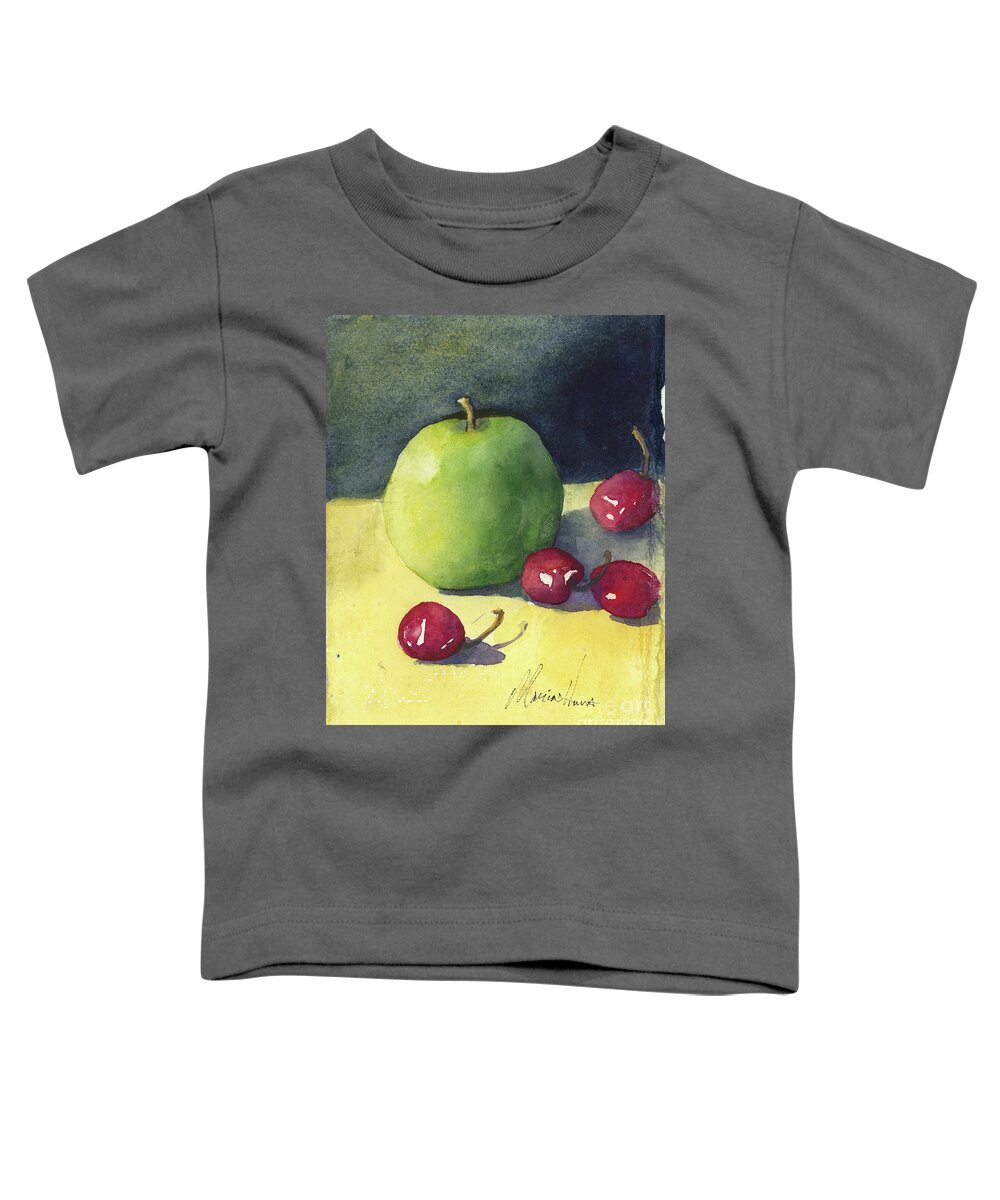 Fruit Toddler T-Shirt featuring the painting Granny Smith and Friends by Maria Hunt