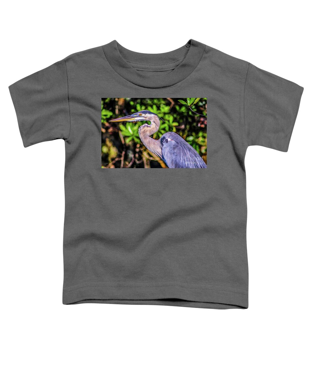 Nature Toddler T-Shirt featuring the painting Great Blue Heron by DB Hayes
