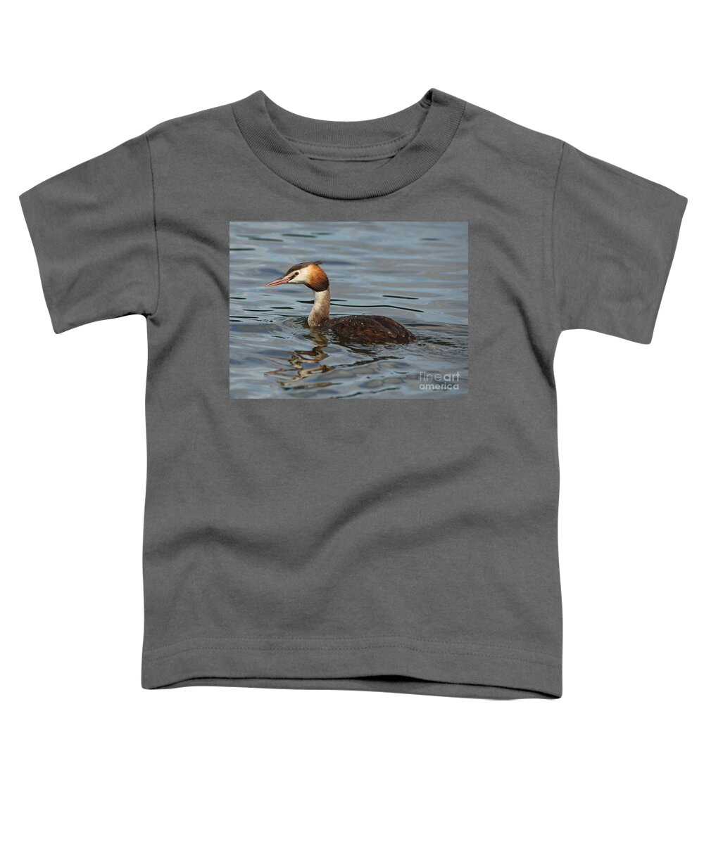 Great Crested Grebe Toddler T-Shirt featuring the photograph Great Crested Grebe by Maria Gaellman