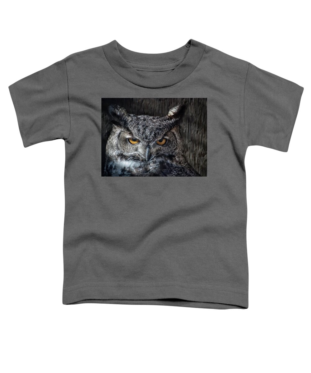Animal Ark Toddler T-Shirt featuring the photograph Great Horned Owl by Rick Mosher