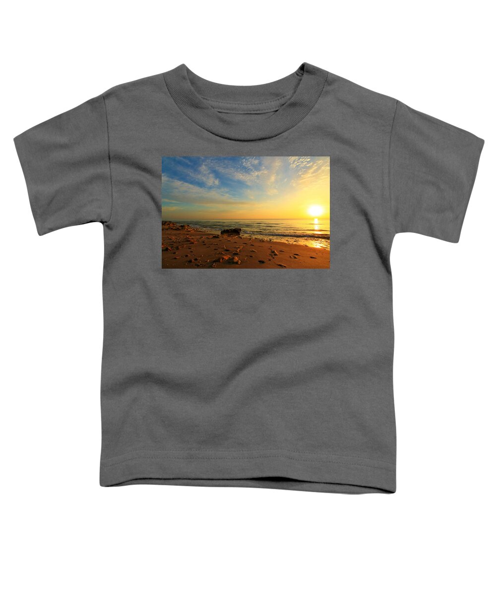 Jupiter Toddler T-Shirt featuring the photograph Great Morning at the Beach by Catie Canetti