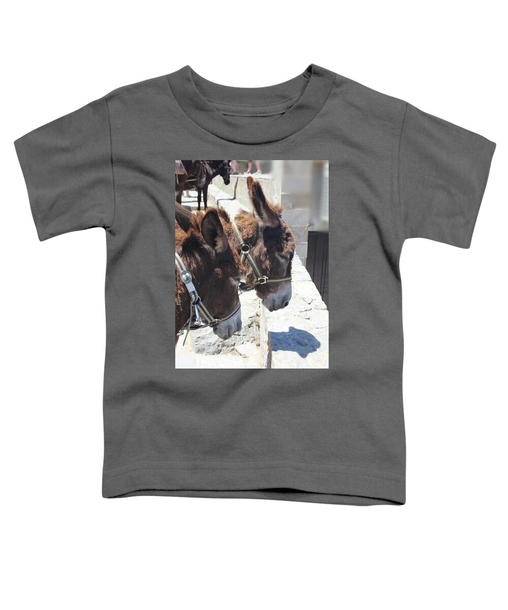 Greece Toddler T-Shirt featuring the photograph Greece's Donkeys by Donna L Munro