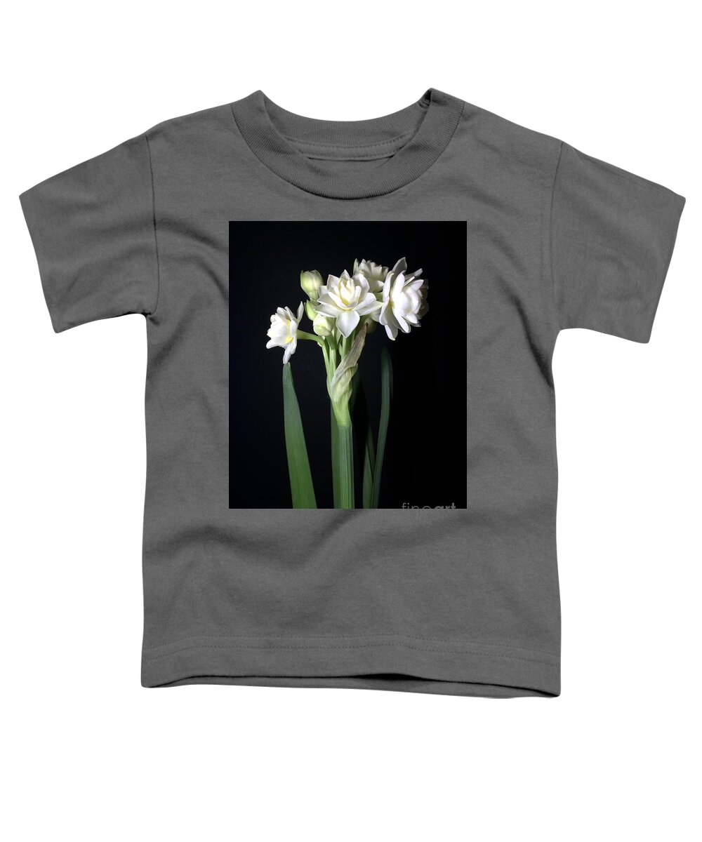 Photograph Toddler T-Shirt featuring the photograph Grow Tiny Paperwhites Narcissus Photograph by Delynn Addams by Delynn Addams