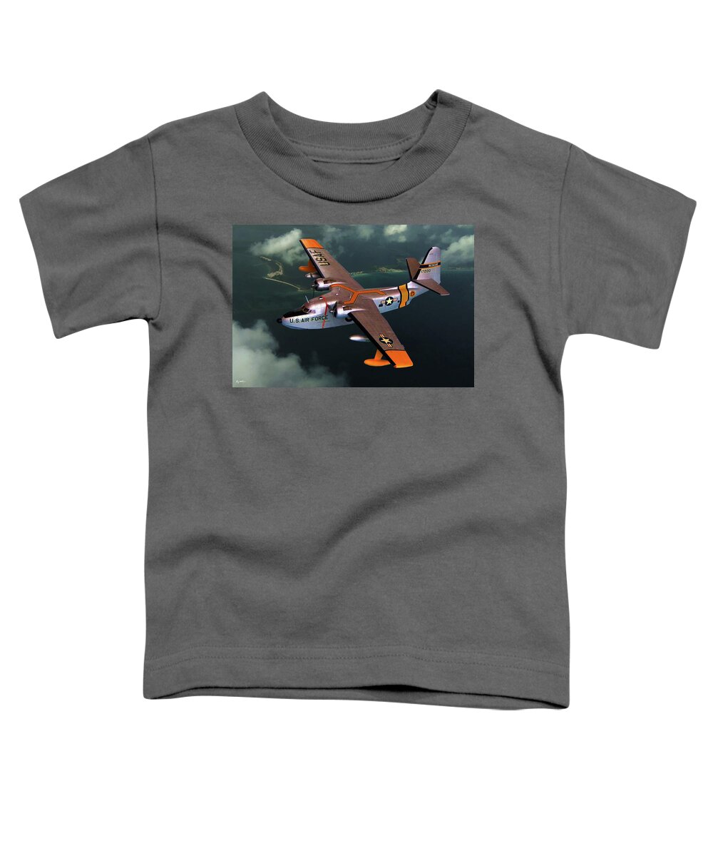 Usaf Toddler T-Shirt featuring the digital art Grumman HU-16 Albatross Oil by Tommy Anderson