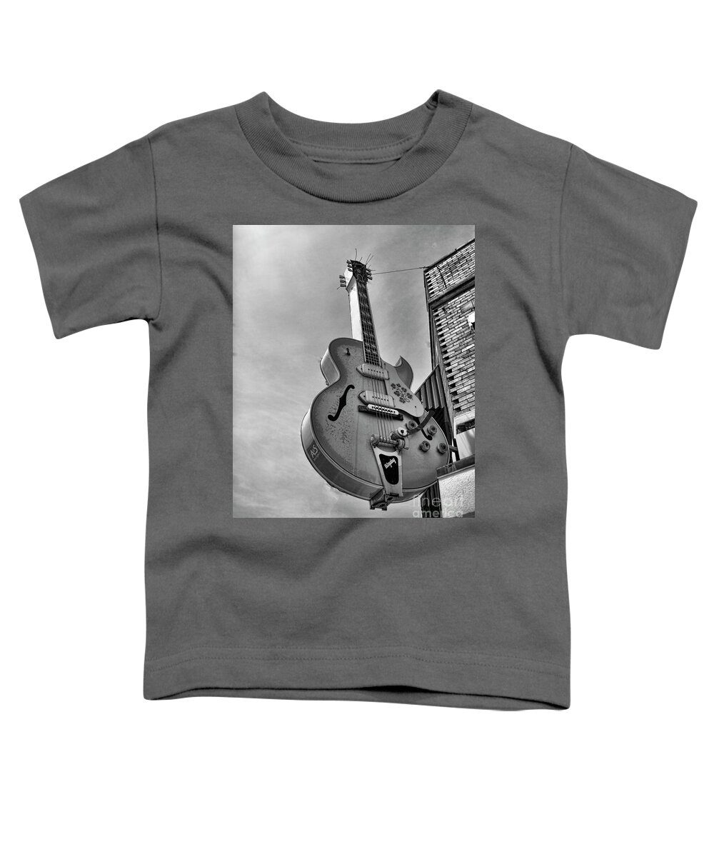 Elvis Toddler T-Shirt featuring the photograph Guitar Outside Sun Studio Memphis Tennessee, by Chuck Kuhn