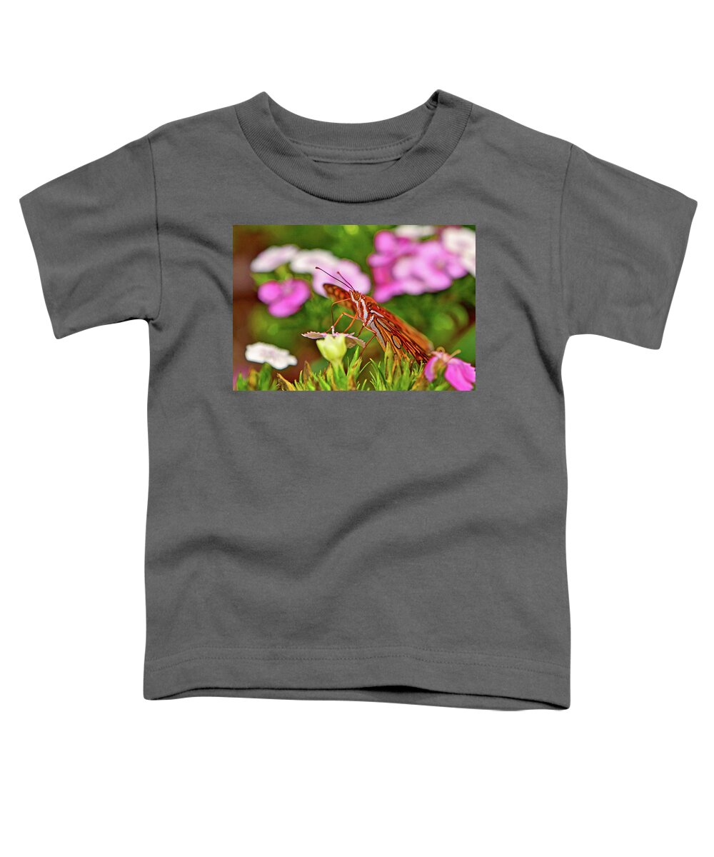 Macro Toddler T-Shirt featuring the photograph Gulf Flittery Butterfly 008 by George Bostian
