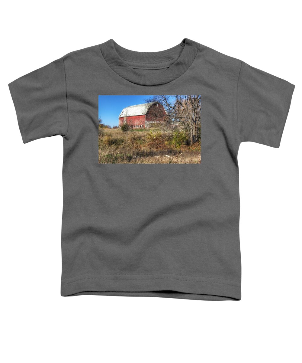 Barn Toddler T-Shirt featuring the photograph 0016 - Hadley Red I by Sheryl L Sutter