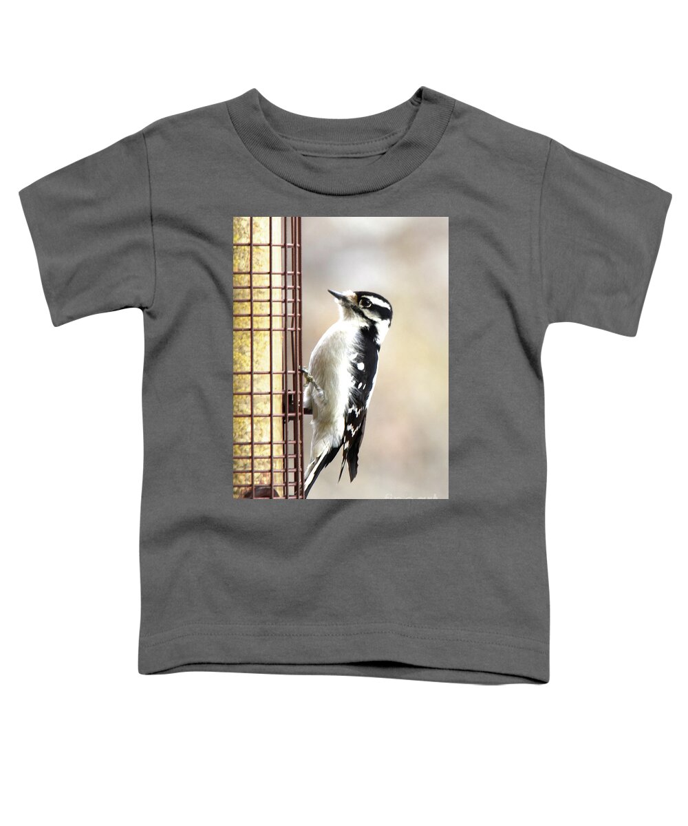 Hairy Woodpecker Toddler T-Shirt featuring the photograph Hairy Woodpecker by Cindy Schneider