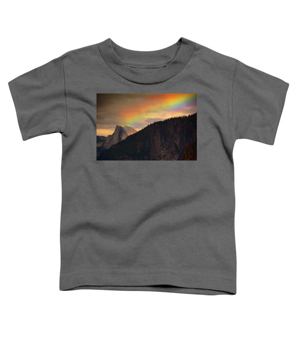 Pot Of Gold At The End Of The Rainbow Toddler T-Shirt featuring the photograph Half Dome as Pot of Gold by Raymond Salani III