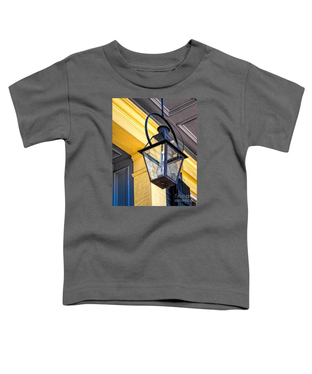 Chimney Toddler T-Shirt featuring the photograph Hanging Lamp with Chimney - NOLA by Kathleen K Parker