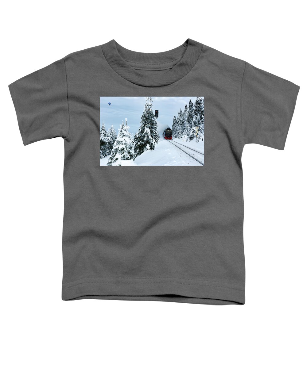 Nature Toddler T-Shirt featuring the photograph Harz Ballooning and Brocken Railway by Andreas Levi