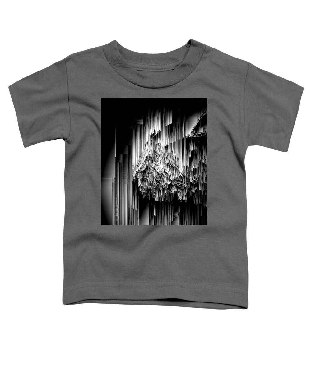 Glitch Toddler T-Shirt featuring the digital art Haunted Static - Pixel Art by Jennifer Walsh