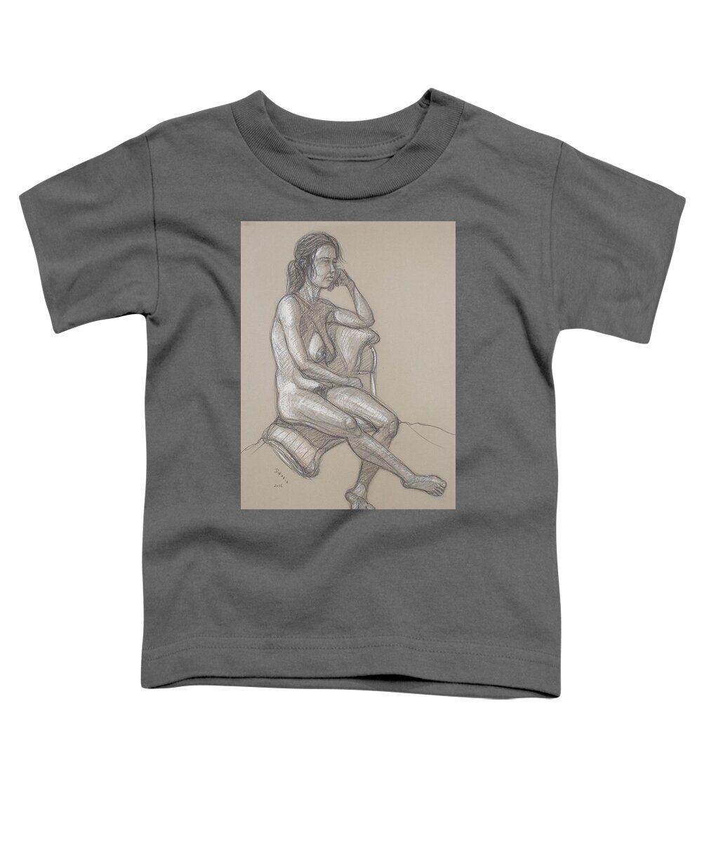 Realism Toddler T-Shirt featuring the drawing Haydyn Seated by Donelli DiMaria