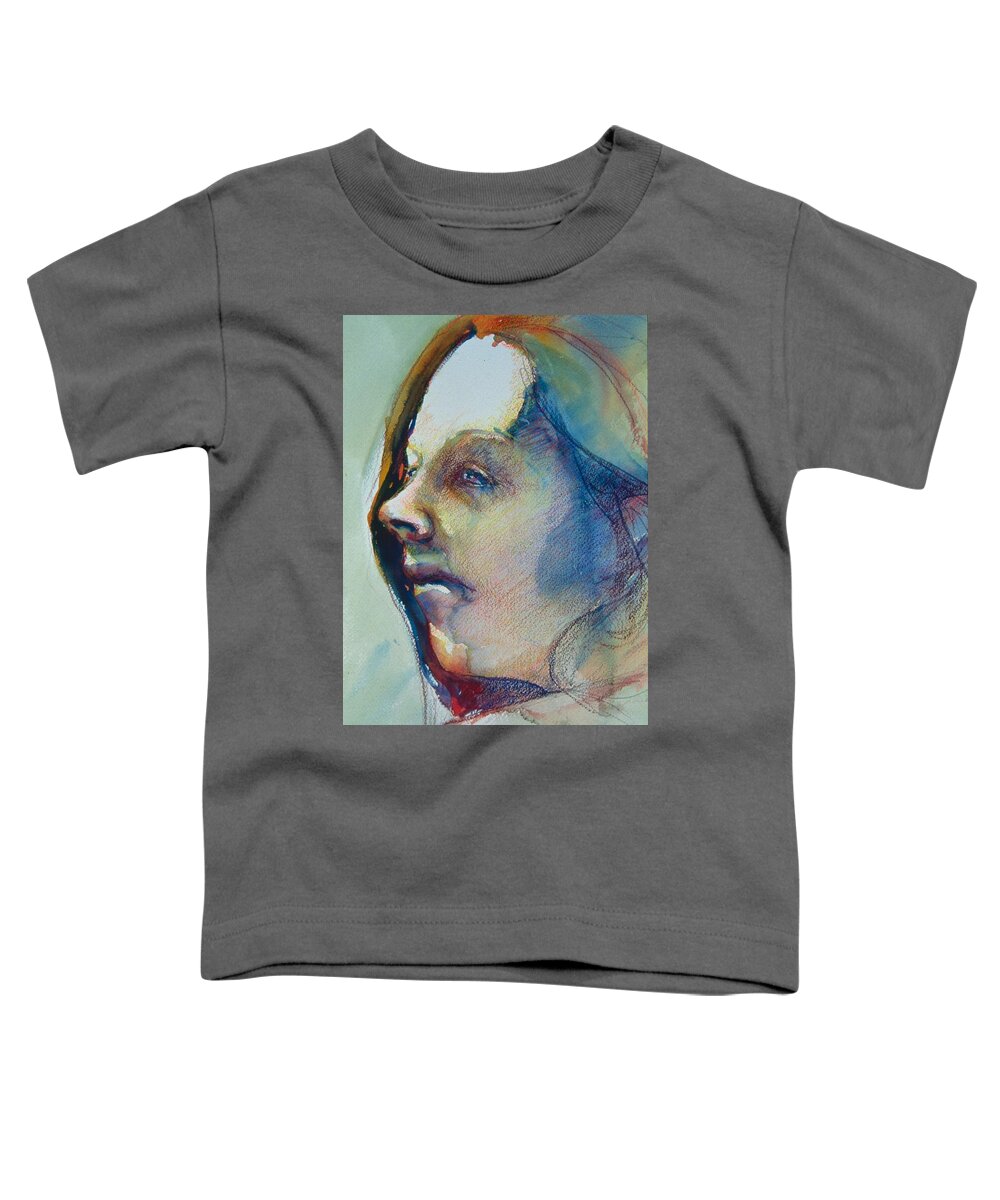 Headshot Toddler T-Shirt featuring the painting Head Study 7 by Barbara Pease
