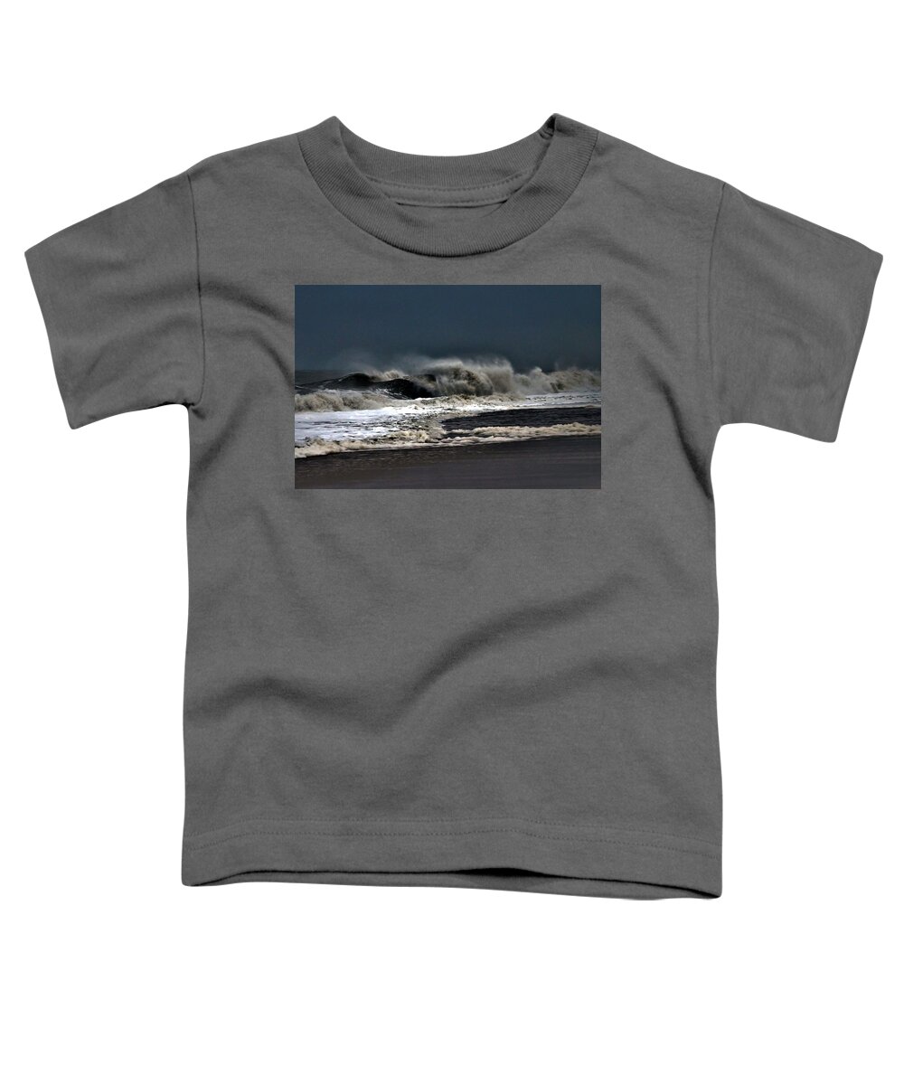 Surf Toddler T-Shirt featuring the photograph Stormy Surf by Kim Bemis