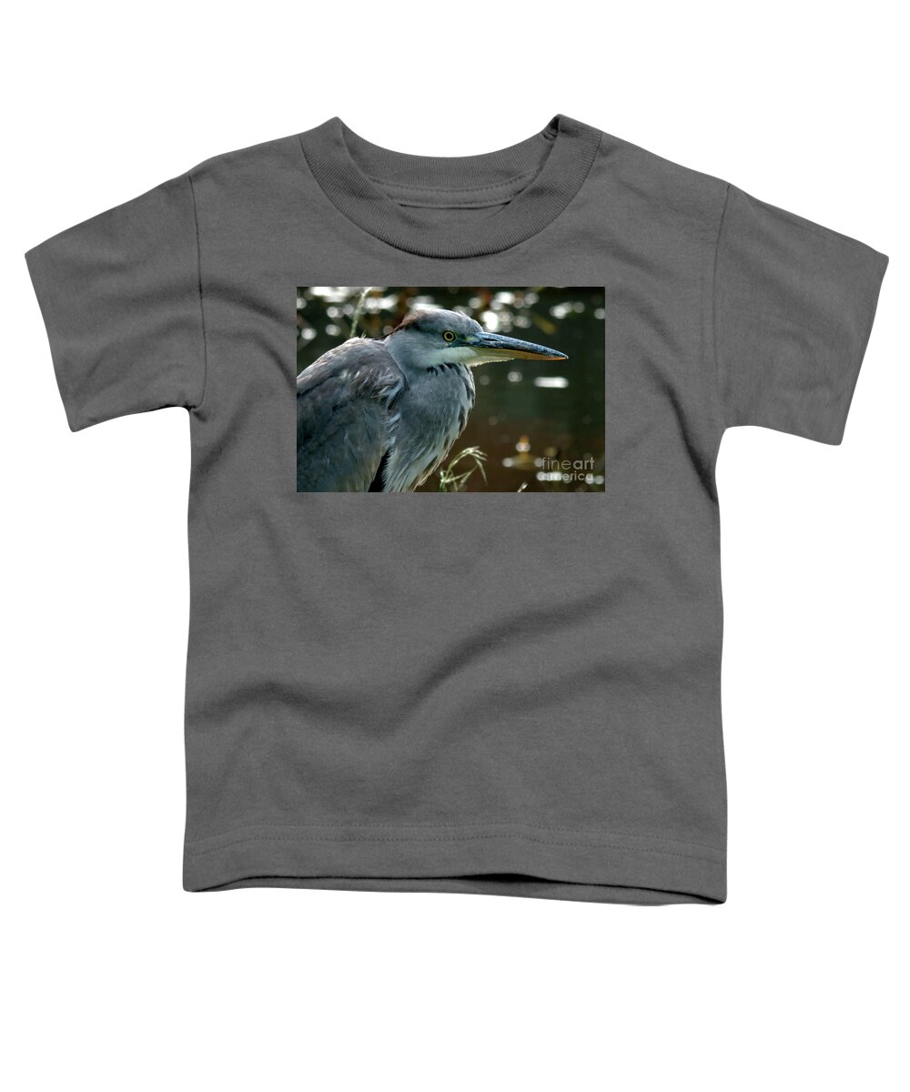 Bird Toddler T-Shirt featuring the photograph Herons Looking At You Kid by Baggieoldboy