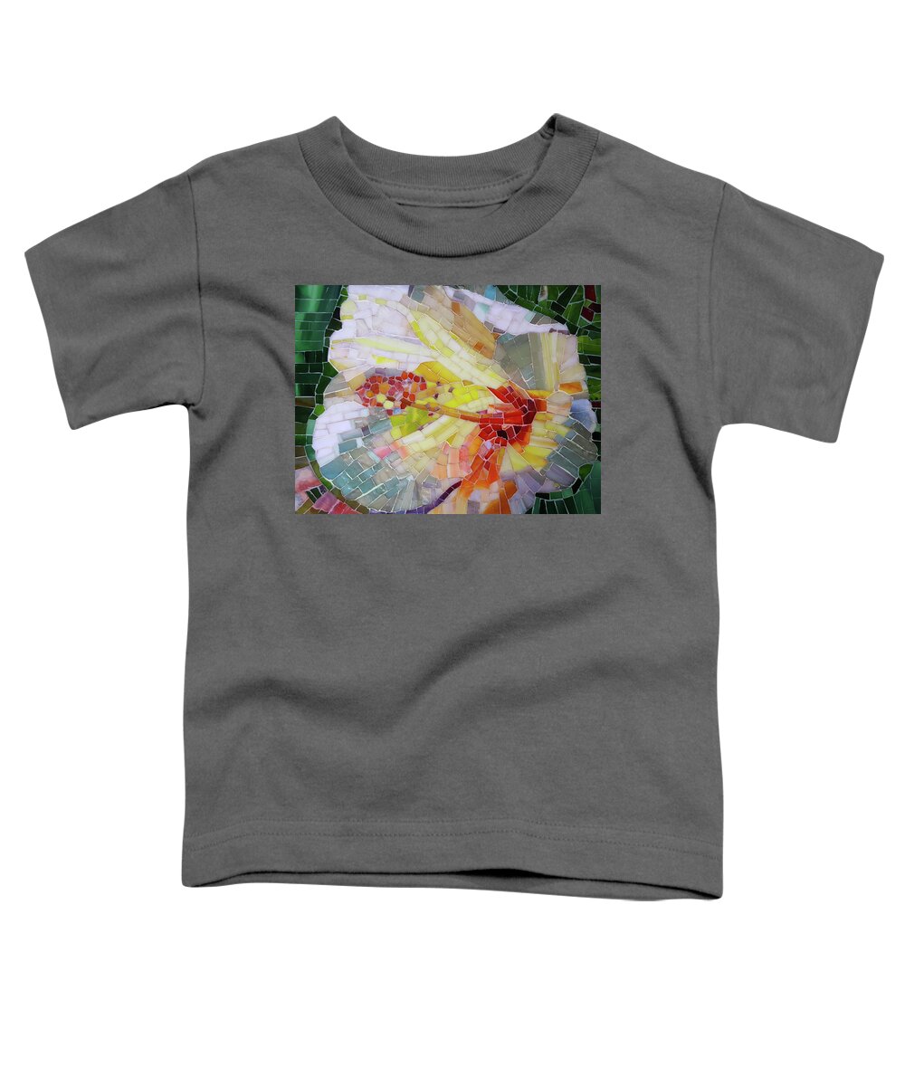 Hibiscus Toddler T-Shirt featuring the mixed media Hibiscus #1 by Adriana Zoon