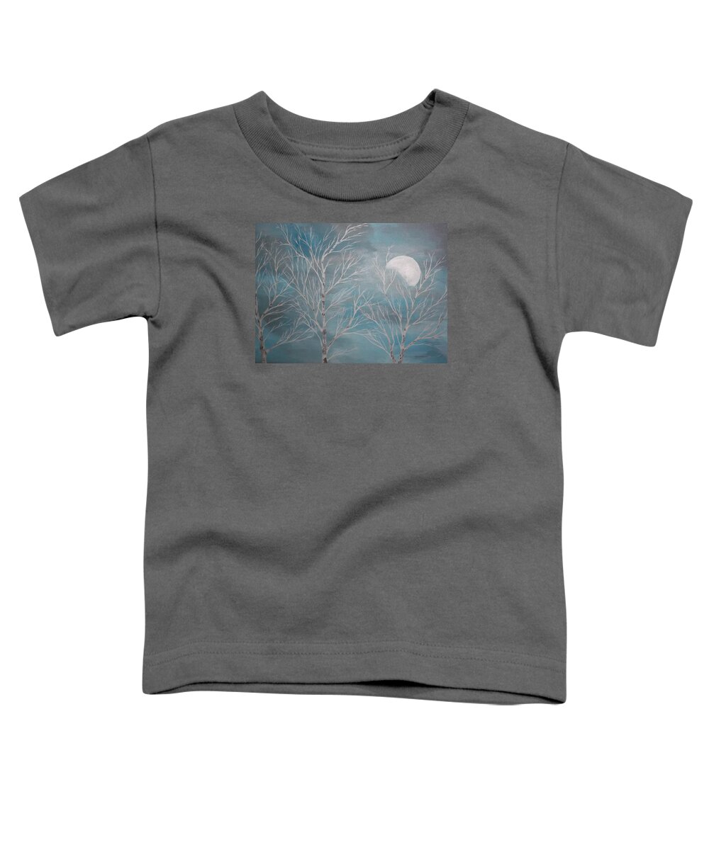 Full Moon Toddler T-Shirt featuring the painting Hidden Secrets by Angie Butler