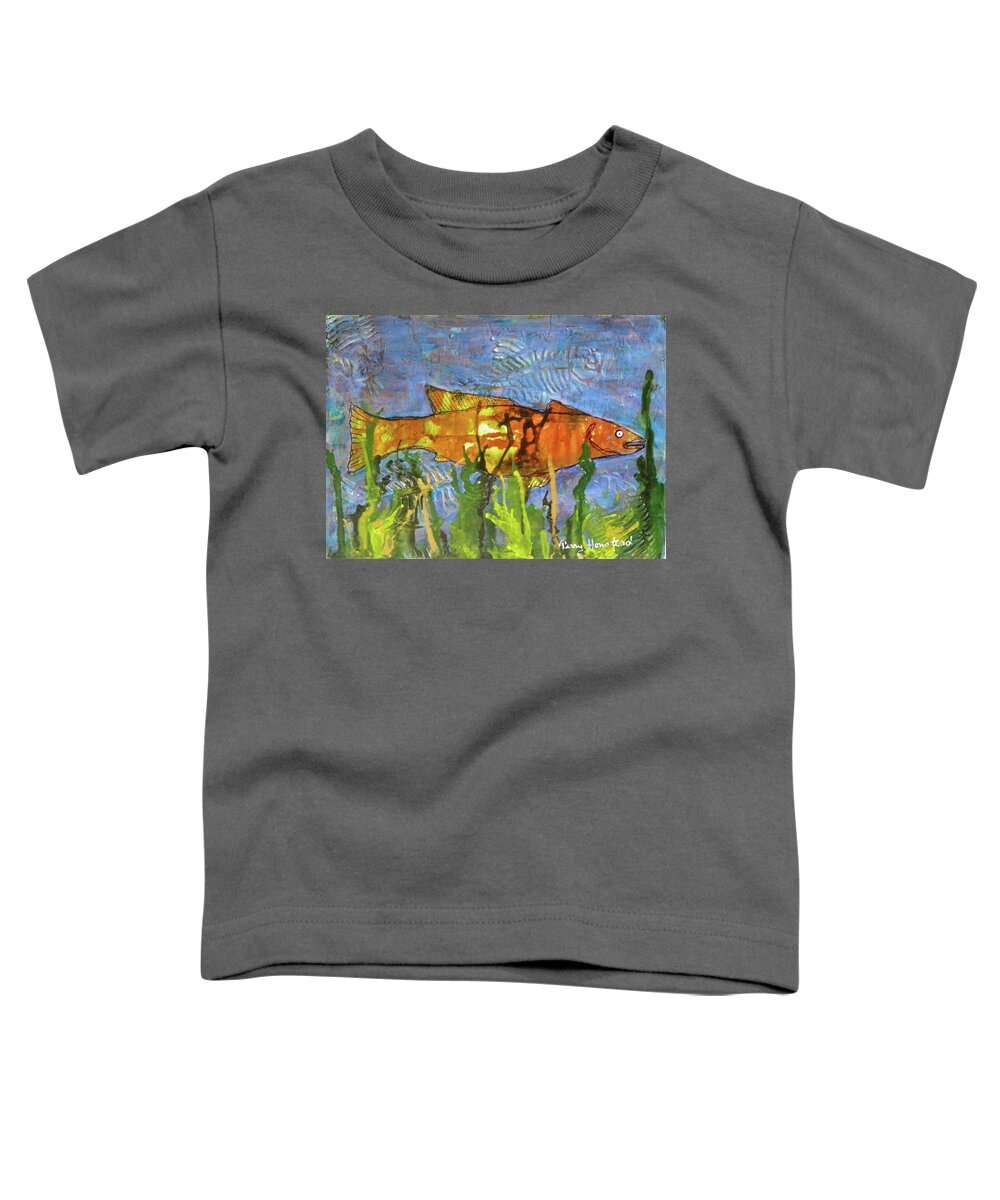 Fish Toddler T-Shirt featuring the painting Hiding Out by Terry Honstead