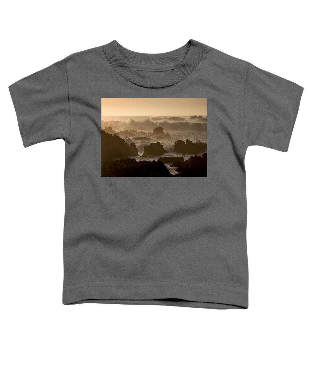 Beach Toddler T-Shirt featuring the photograph High Surf at Asilomar Beach by Derek Dean