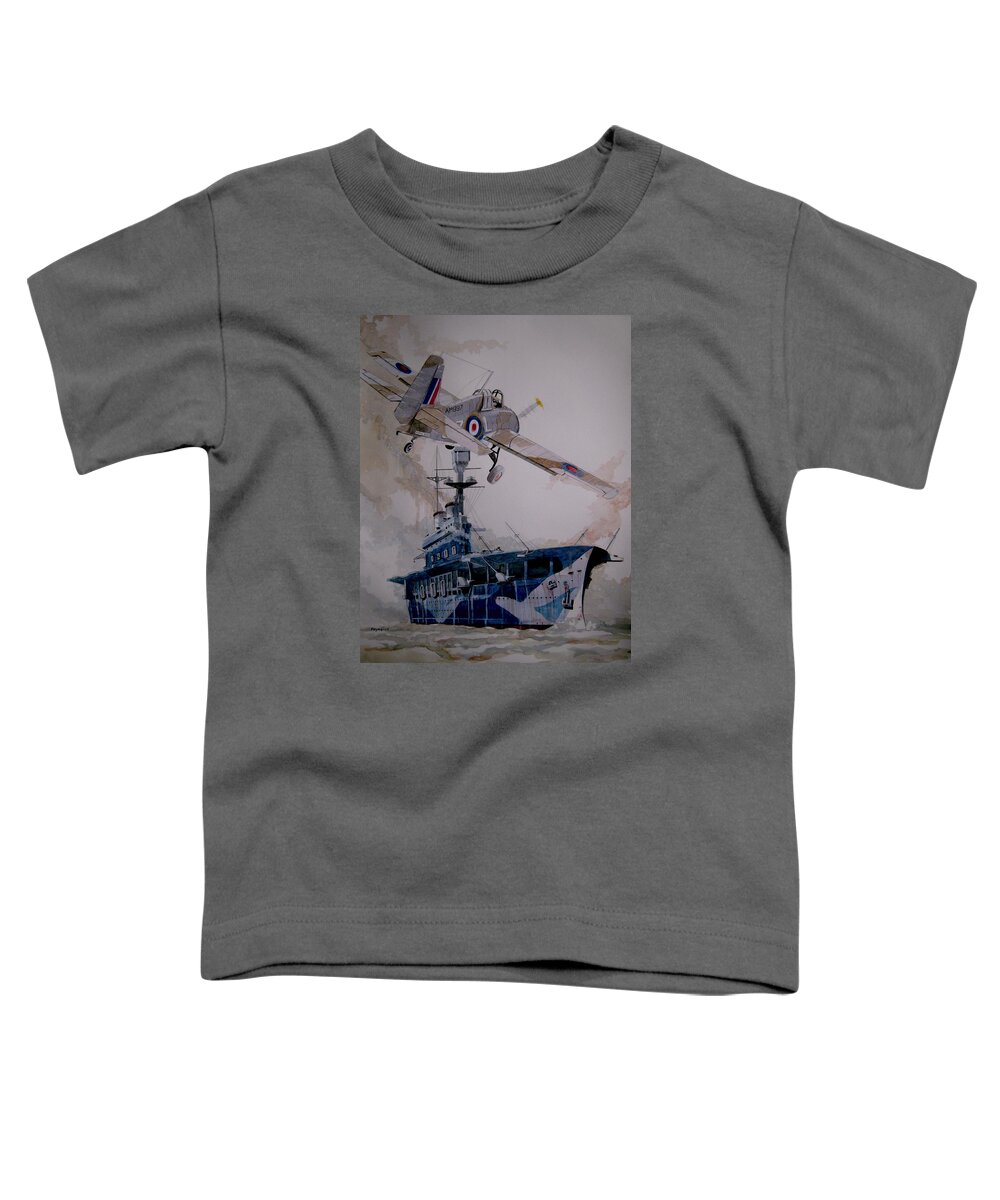 Hms Eagle Toddler T-Shirt featuring the painting HMS Eagle by Ray Agius