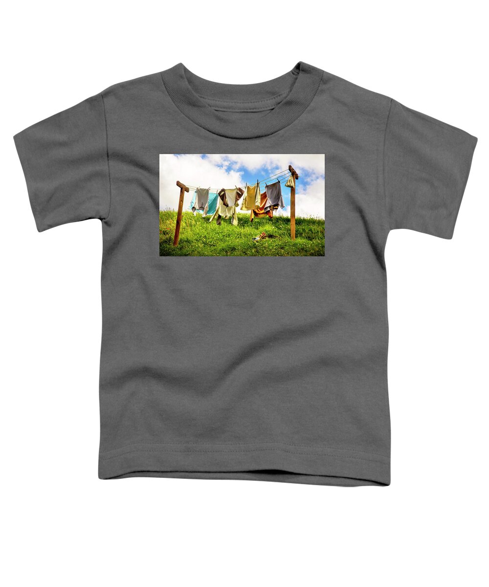 Hobbits Toddler T-Shirt featuring the photograph Hobbit Clothesline by Kathryn McBride
