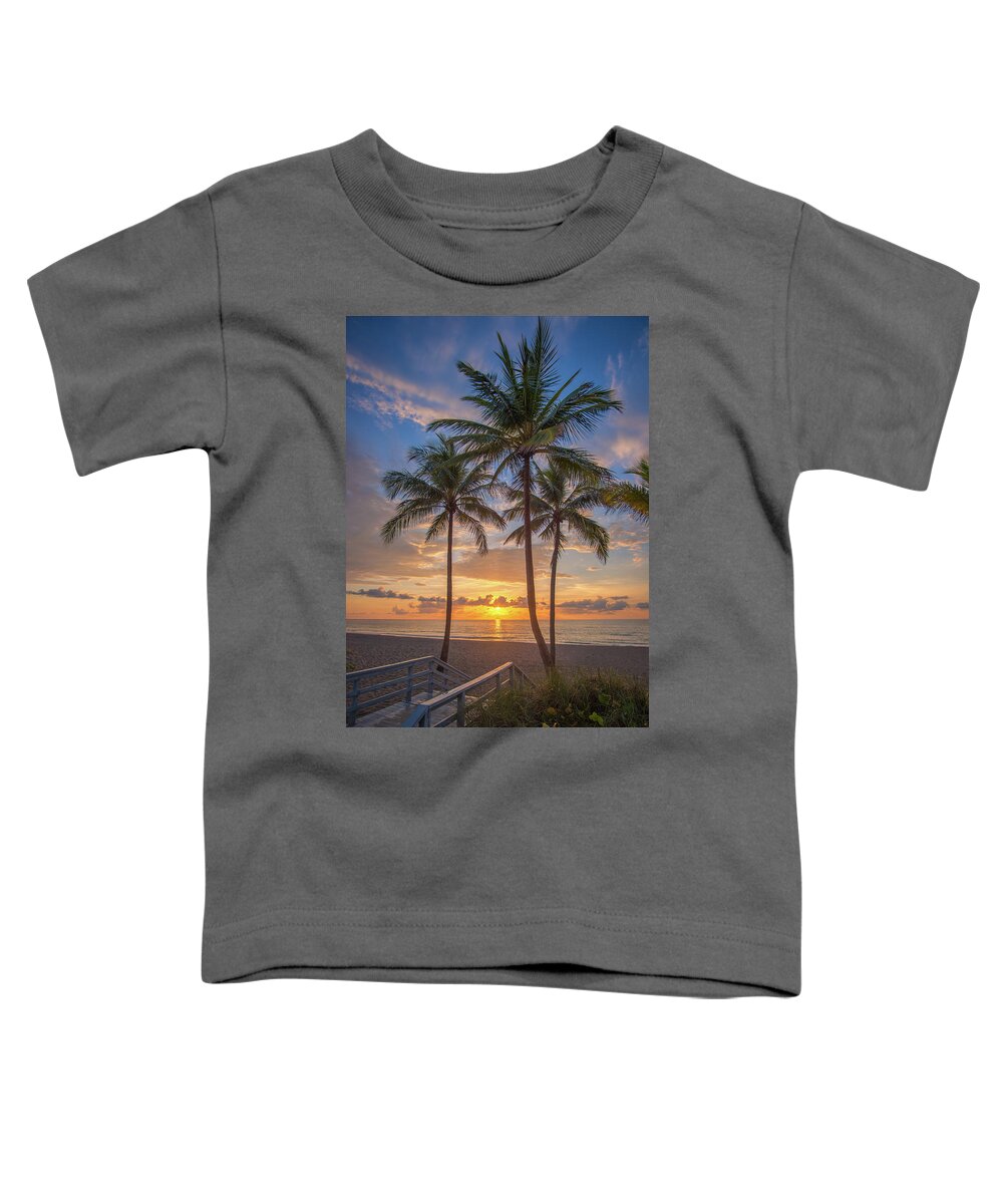 Broward County Toddler T-Shirt featuring the photograph Hollywood Beach Sunrise from Keating Beach by Kim Seng