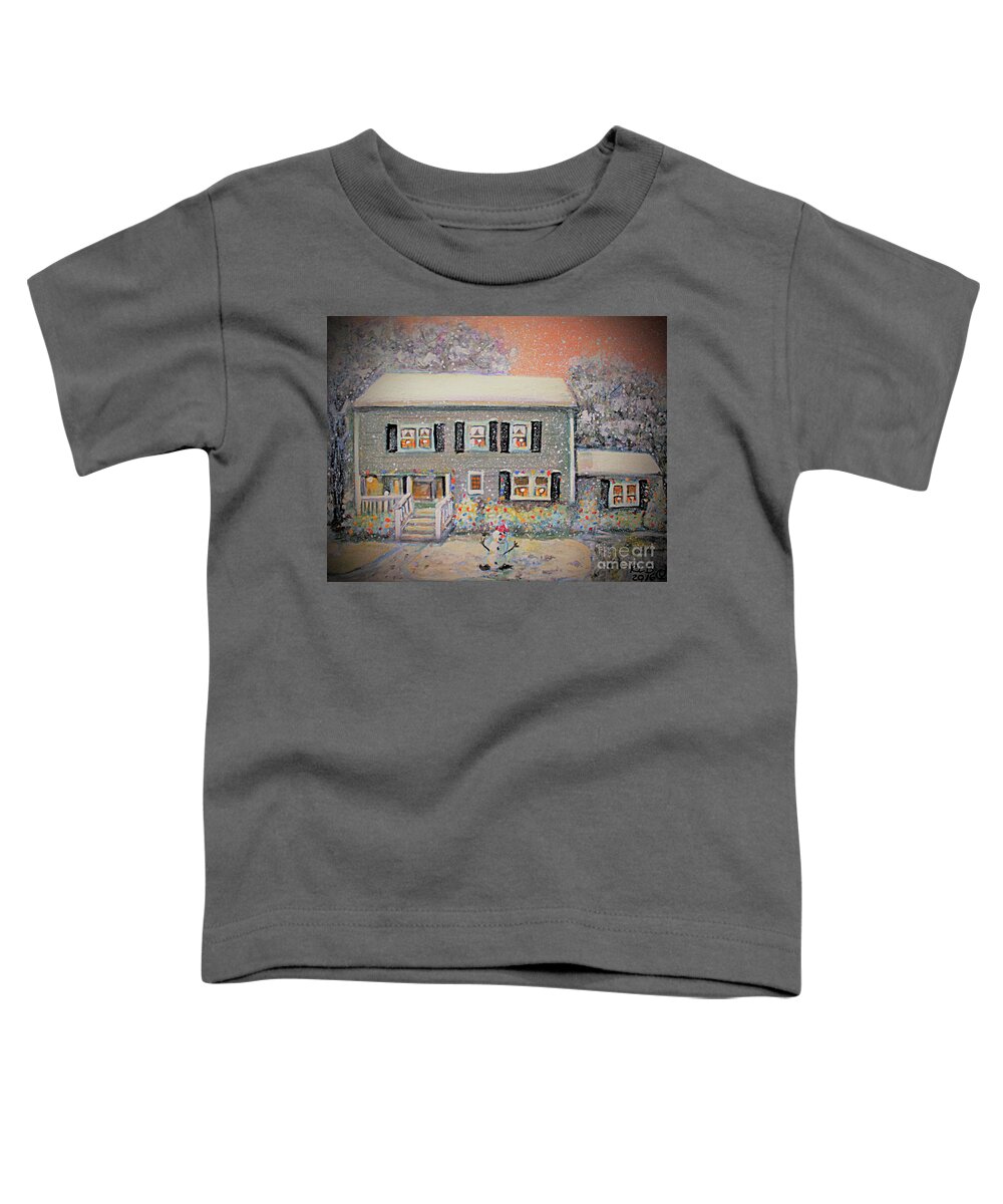 Home Toddler T-Shirt featuring the painting Home for Christmas by Rita Brown