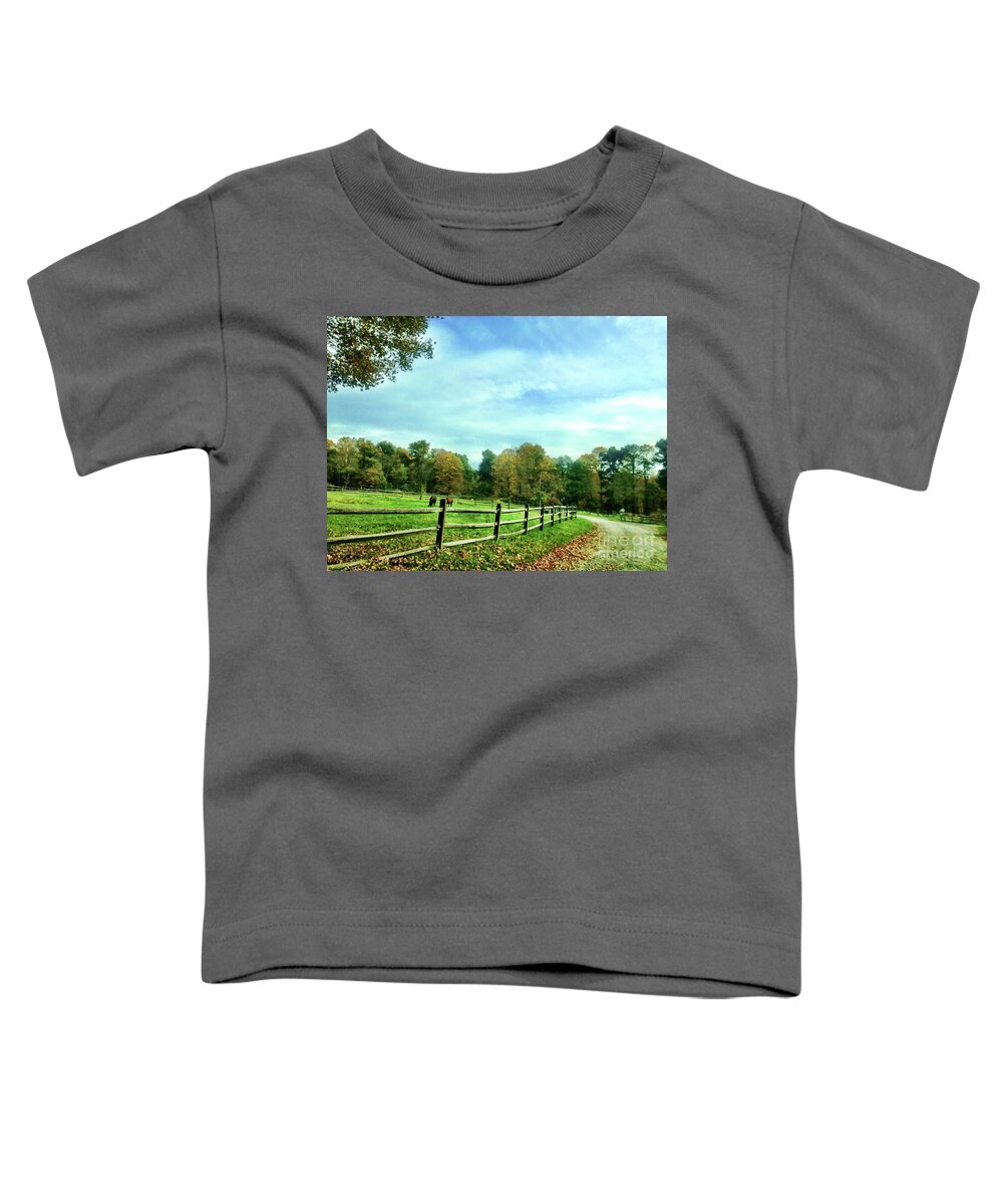 Horses Toddler T-Shirt featuring the photograph  Horses on Durgy Lane by Xine Segalas