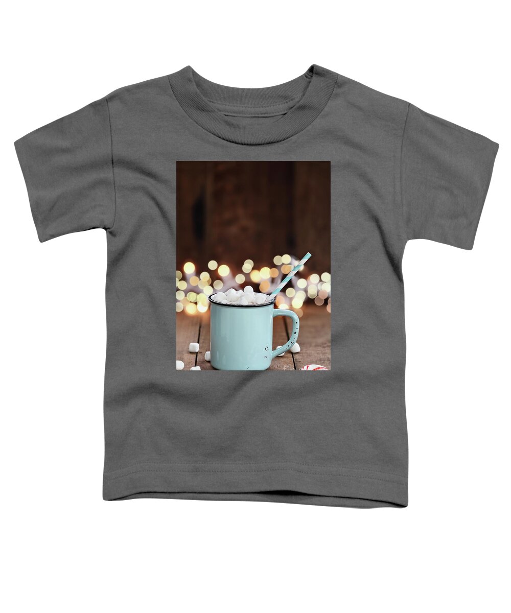 Hot Chocolate Toddler T-Shirt featuring the photograph Hot Cocoa with Mini Marshmallows by Stephanie Frey