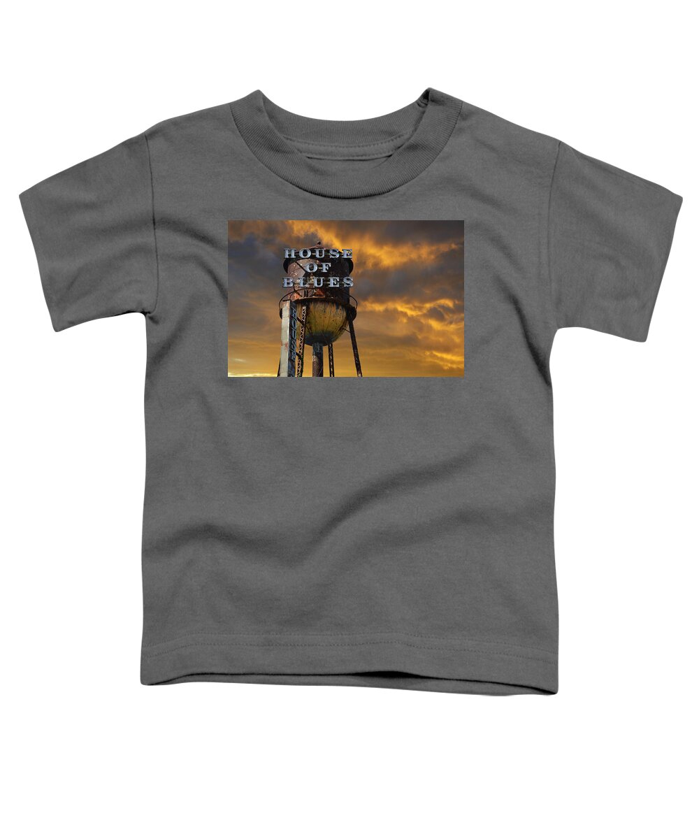 Sign Toddler T-Shirt featuring the photograph House Of Blues by Laura Fasulo