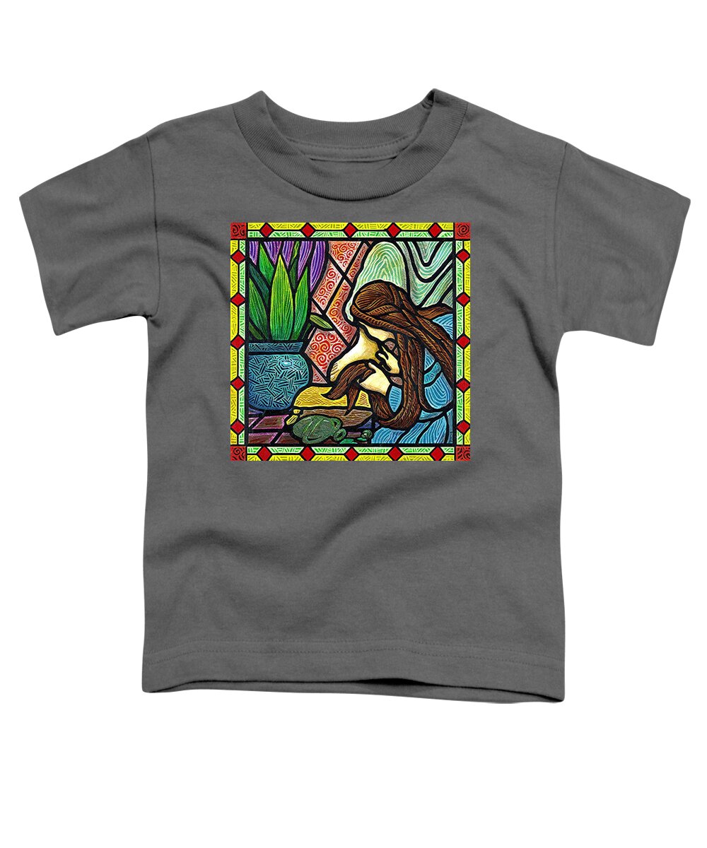 Jesus Toddler T-Shirt featuring the painting Humble Adoration by Jim Harris