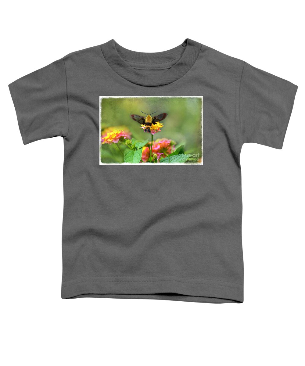 Moth Toddler T-Shirt featuring the photograph Hummingbird Moth 1 by Debbie Portwood