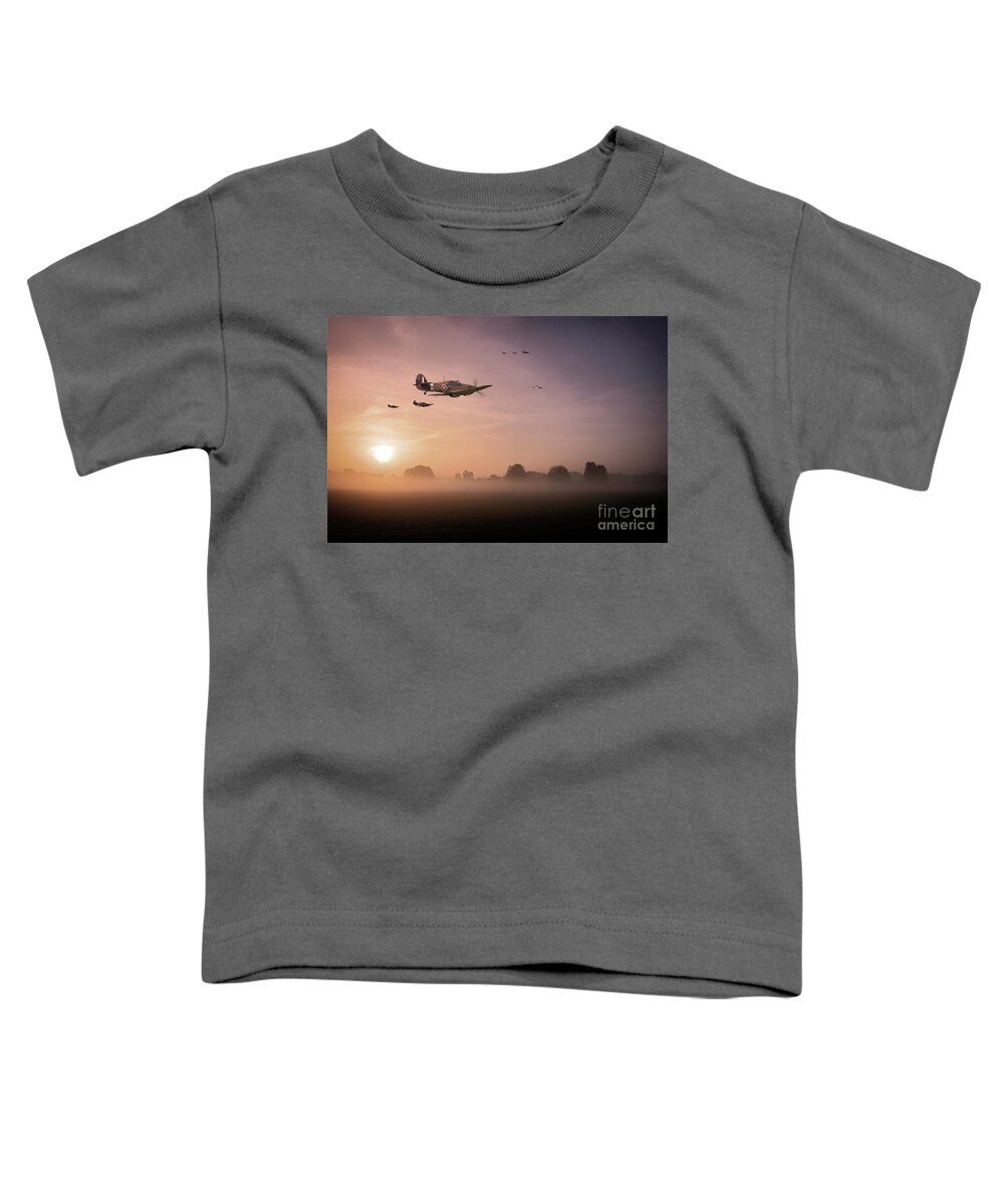 Hawker Hurricane Toddler T-Shirt featuring the digital art Hurricane - Foremost In Attack by Airpower Art