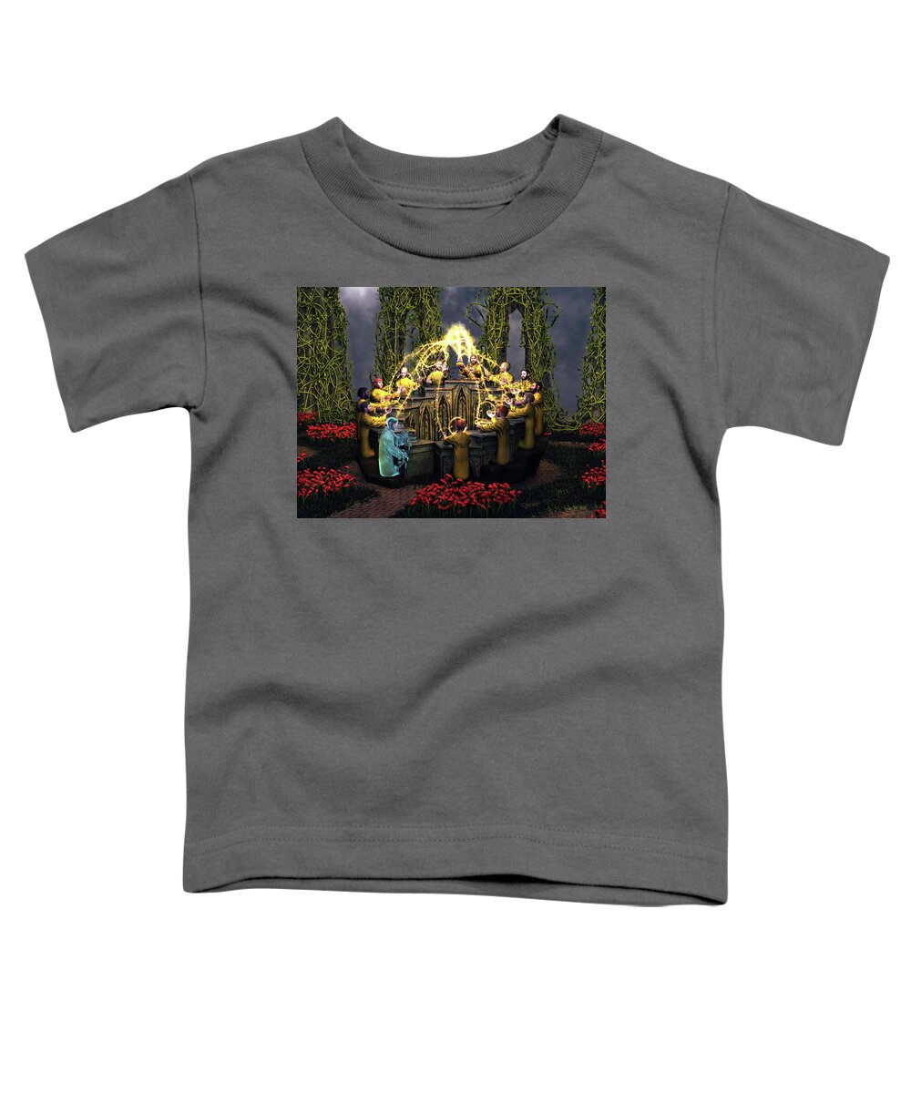 I Am The Vine Toddler T-Shirt featuring the digital art I Am The Vine - You Are The Branches by David Luebbert