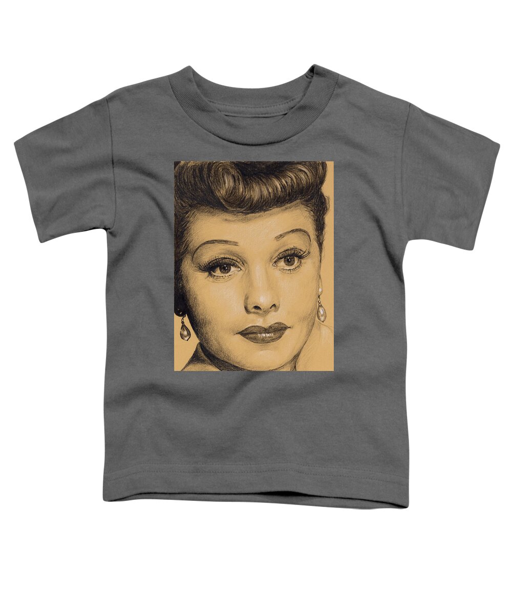 Celebrity Toddler T-Shirt featuring the drawing I love Lucy by Rob De Vries