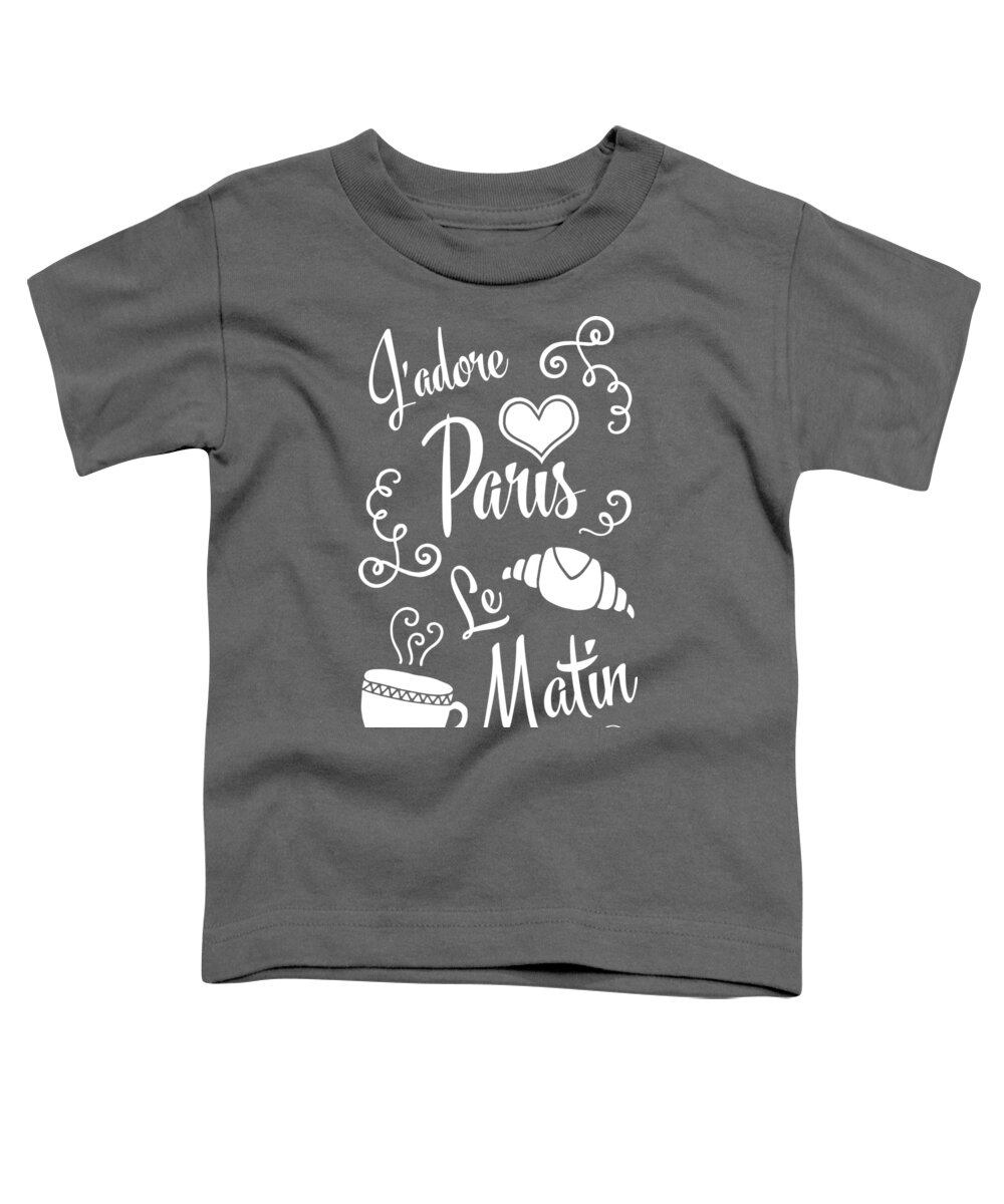 Paris Toddler T-Shirt featuring the digital art I Love Paris in the Morning by Antique Images 