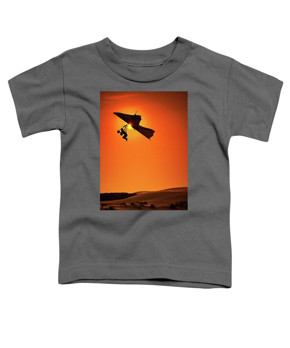 Hang Gliding Toddler T-Shirt featuring the photograph Icarus Rising by Neil Shapiro