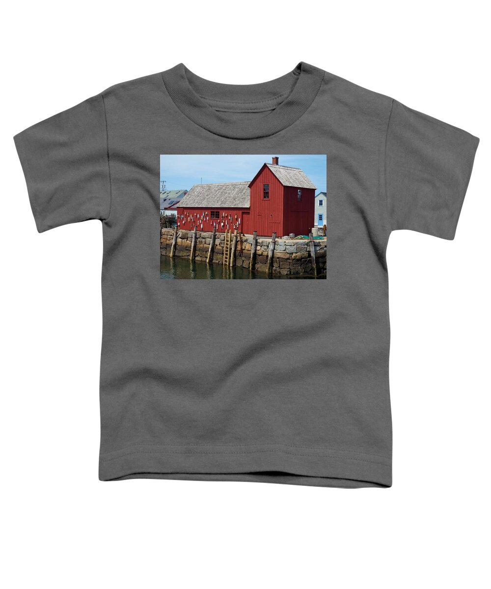 Motif 1 Toddler T-Shirt featuring the photograph Iconic Rockport MA by Bruce Gannon