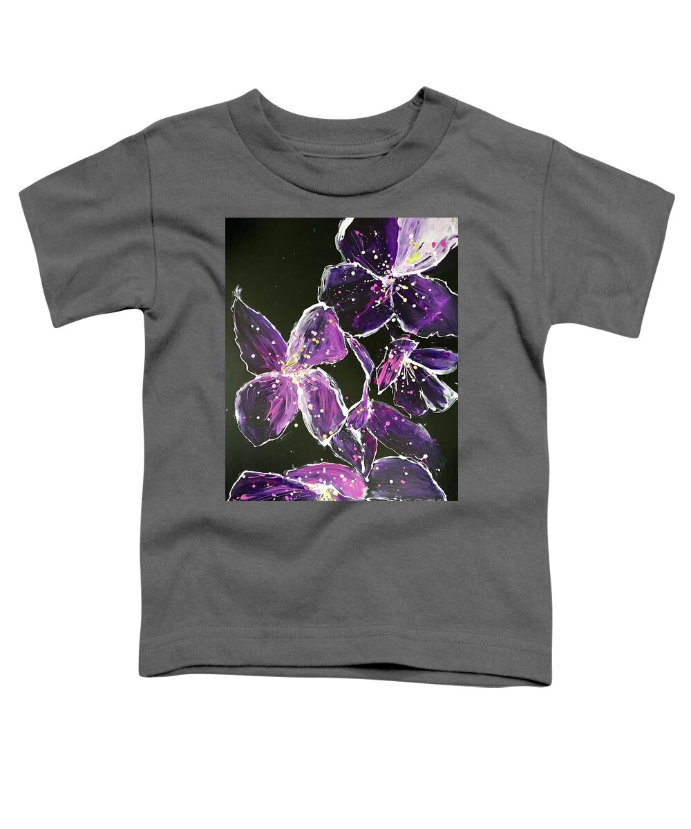 Floral Toddler T-Shirt featuring the painting Impatient Starburst by Sherry Harradence