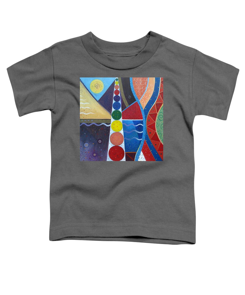 Abstract Landscape Toddler T-Shirt featuring the painting In the Flow by Helena Tiainen